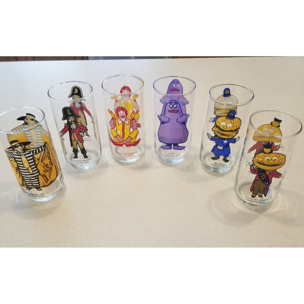 McDonald’s McDonaldland Glasses 1977 Libbey Complete Set of 6 Vintage